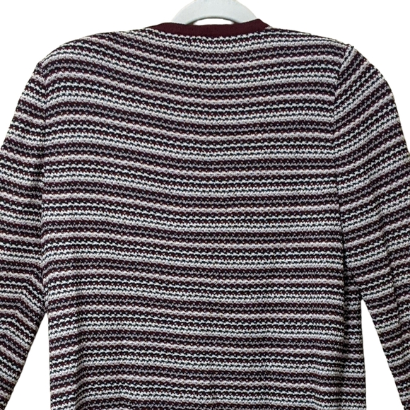 St. John Sport wool blend knit striped v-neck zipper front cardigan Small - Picture 7 of 8